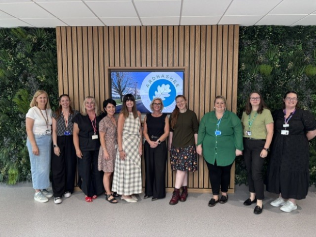 Working group members with staff from Ardnashee School (June 2026)