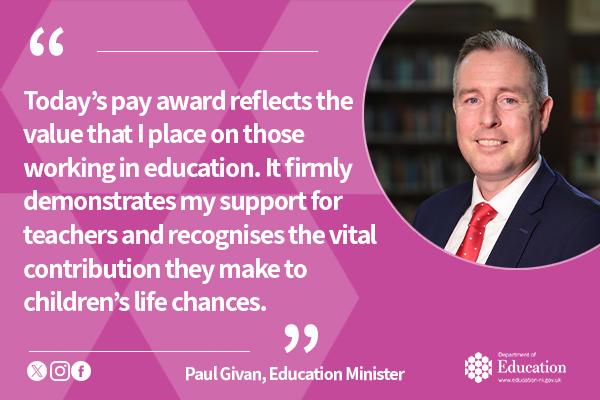 Givan welcomes agreement on teachers’ pay | Department of Education