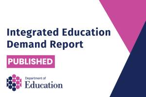 Illustrated graphic that says - Integrated Education Demand report published